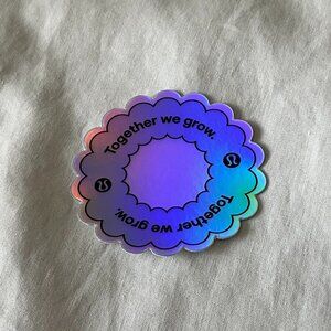 NEW lululemon Together We Grow black holographic decal sticker rare